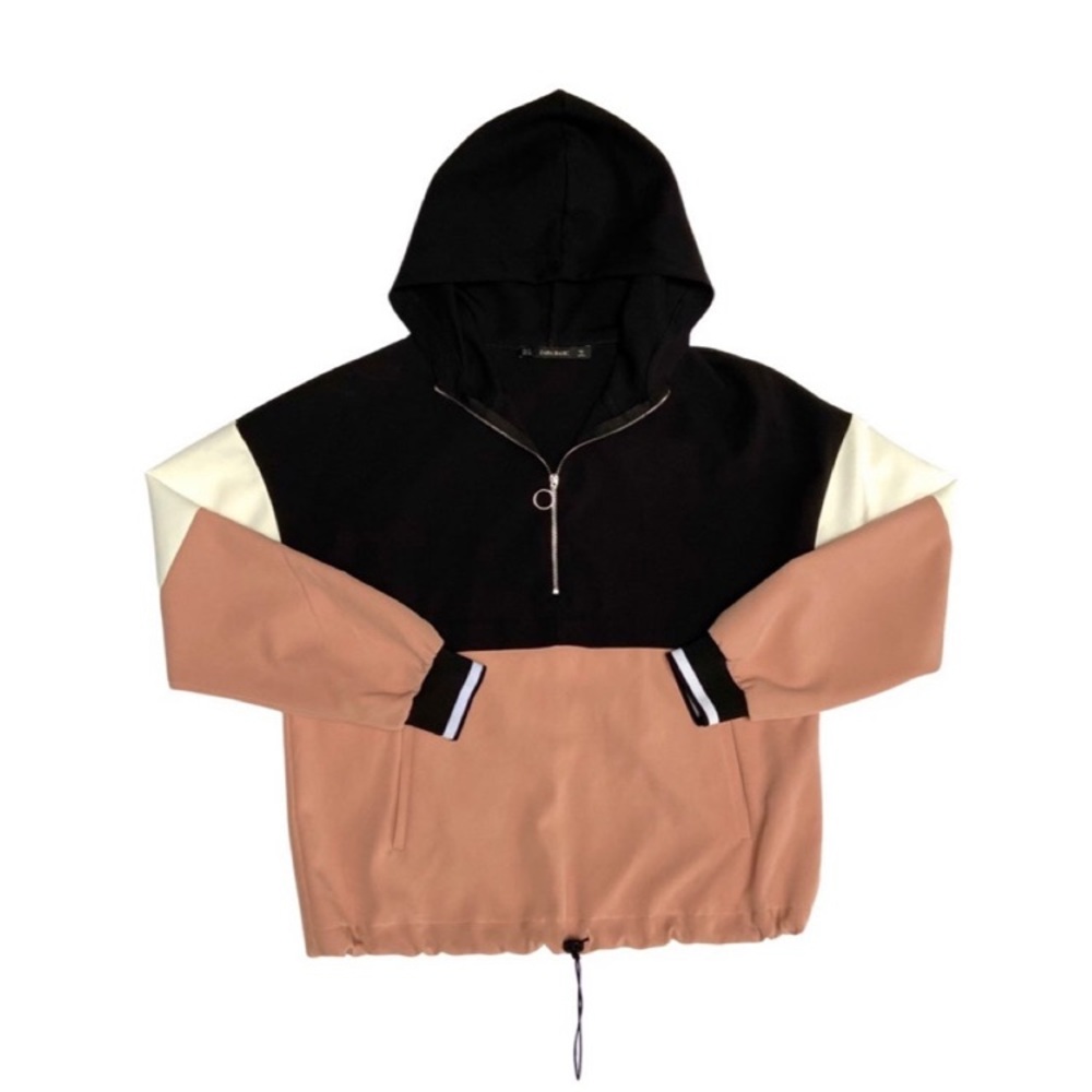 Zara Basic light 1/2 zip hoodie size small